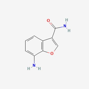 molecular formula C9H8N2O2 B12869571 7-Aminobenzofuran-3-carboxamide 