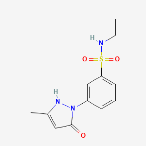 molecular formula C12H15N3O3S B12869574 N-Ethyl-3-(3-methyl-5-oxo-2,5-dihydro-1H-pyrazol-1-yl)benzenesulfonamide 
