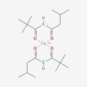 molecular formula C22H38CuO4 B12869580 Copper, bis(2,2,7-trimethyl-3,5-octanedionato-O,O')- 