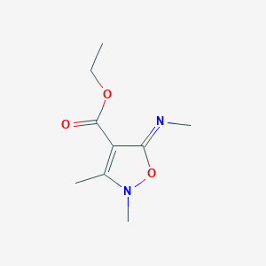 molecular formula C9H14N2O3 B12869611 Ethyl 2,3-dimethyl-5-(methylimino)-2,5-dihydroisoxazole-4-carboxylate 