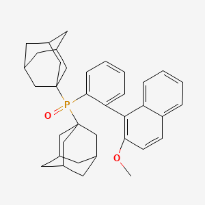 molecular formula C37H43O2P B12869619 Di(adamantan-1-yl)(2-(2-methoxynaphthalen-1-yl)phenyl)phosphine oxide 