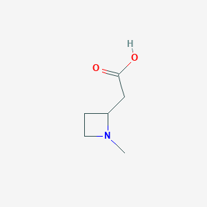 molecular formula C6H11NO2 B12869652 2-(1-Methylazetidin-2-yl)acetic acid 