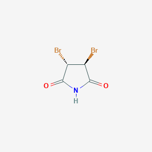 molecular formula C4H3Br2NO2 B12869659 Trans-3,4-Dibromopyrrolidine-2,5-dione 