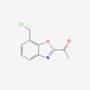 molecular formula C10H8ClNO2 B12869734 1-(7-(Chloromethyl)benzo[d]oxazol-2-yl)ethanone 