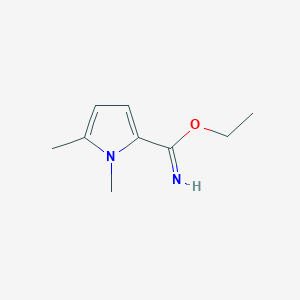molecular formula C9H14N2O B12869809 Ethyl 1,5-dimethyl-1H-pyrrole-2-carbimidate 