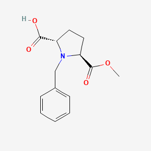 molecular formula C14H17NO4 B12869843 (2S,5S)-1-benzyl-5-(methoxycarbonyl)pyrrolidine-2-carboxylic acid 