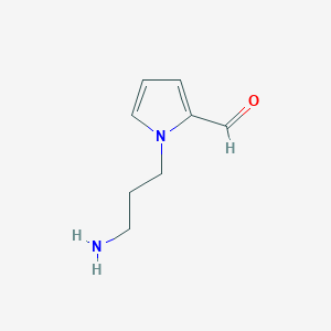 molecular formula C8H12N2O B12870082 1-(3-Aminopropyl)-1H-pyrrole-2-carbaldehyde 