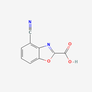 molecular formula C9H4N2O3 B12870084 4-Cyanobenzo[d]oxazole-2-carboxylic acid 