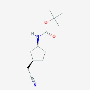 molecular formula C12H20N2O2 B1287009 tert-butyl N-[(1S,3R)-3-(cyanomethyl)cyclopentyl]carbamate 