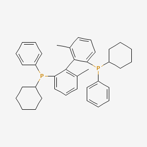 molecular formula C38H44P2 B12870127 [P(R),P'(R)]-(1S)-(6,6'-Dimethyl-[1,1'-biphenyl]-2,2'-diyl)bis(cyclohexyl(phenyl)phosphine) 