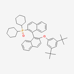 molecular formula C46H55O2P B12870250 (1R)-Dicyclohexyl(2'-(3,5-di-tert-butylphenoxy)-[1,1'-binaphthalen]-2-yl)phosphine oxide 