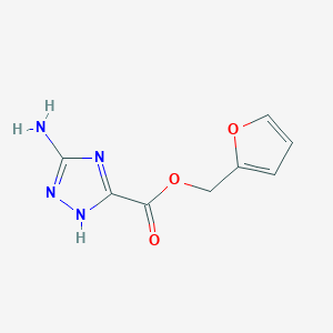 molecular formula C8H8N4O3 B12870330 Furan-2-ylmethyl 3-amino-1H-1,2,4-triazole-5-carboxylate 