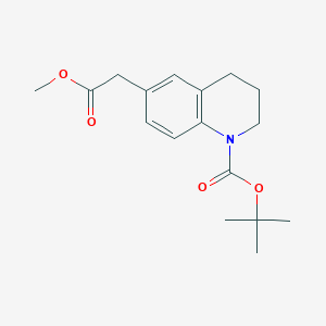 molecular formula C17H23NO4 B12870334 tert-Butyl 6-(2-methoxy-2-oxoethyl)-3,4-dihydroquinoline-1(2H)-carboxylate 