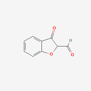 molecular formula C9H6O3 B12870359 3-Oxo-2,3-dihydrobenzofuran-2-carbaldehyde 