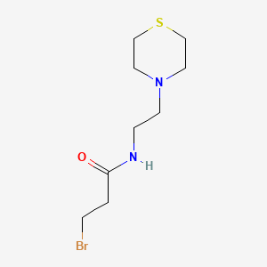 molecular formula C9H17BrN2OS B12870450 3-Bromo-N-[2-(thiomorpholin-4-yl)ethyl]propanamide 