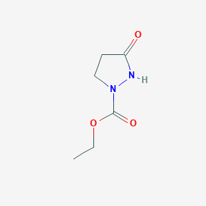 molecular formula C6H10N2O3 B12870522 Ethyl 3-oxopyrazolidine-1-carboxylate 