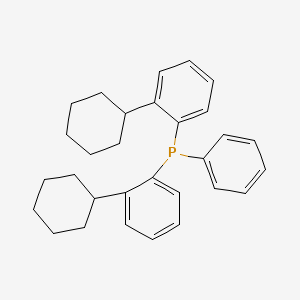 molecular formula C30H35P B12870555 Bis(2-cyclohexylphenyl)(phenyl)phosphine 