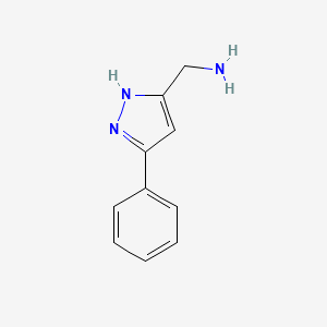 molecular formula C10H11N3 B1287064 3-(Aminomethyl)-5-phenylpyrazole CAS No. 936940-08-8