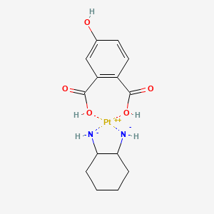 molecular formula C14H18N2O5Pt B12870645 Platinum(II), (cyclohexane-1,2-diammine)(4-hydroxyphthalato) CAS No. 65296-82-4