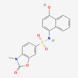 molecular formula C18H14N2O5S B12870713 N-(4-Hydroxynaphthalen-1-yl)-3-methyl-2-oxo-2,3-dihydrobenzo[d]oxazole-6-sulfonamide 