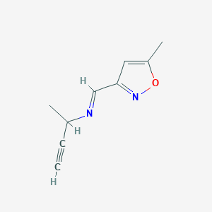 molecular formula C9H10N2O B12870983 N-((5-Methylisoxazol-3-yl)methylene)but-3-yn-2-amine 