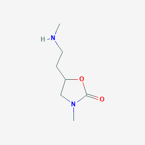 molecular formula C7H14N2O2 B12871029 3-Methyl-5-(2-(methylamino)ethyl)oxazolidin-2-one 