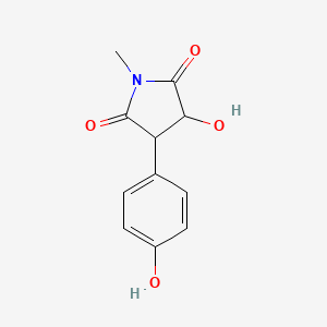 molecular formula C11H11NO4 B12871241 3-Hydroxy-4-(4-hydroxyphenyl)-1-methylpyrrolidine-2,5-dione CAS No. 61837-69-2