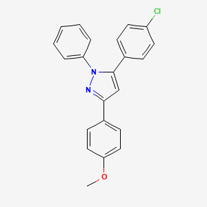 molecular formula C22H17ClN2O B12871256 5-(4-Chlorophenyl)-3-(4-methoxyphenyl)-1-phenyl-1h-pyrazole CAS No. 27301-45-7