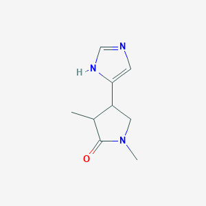 molecular formula C9H13N3O B12871387 4-(1H-Imidazol-4-yl)-1,3-dimethylpyrrolidin-2-one 