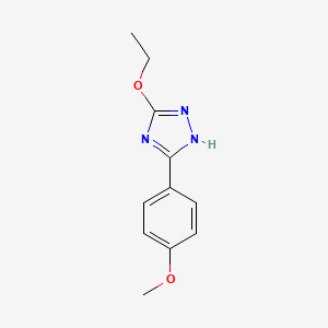 molecular formula C11H13N3O2 B12871535 3-Ethoxy-5-(4-methoxyphenyl)-1H-1,2,4-triazole CAS No. 62036-07-1