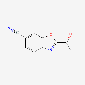 molecular formula C10H6N2O2 B12871556 2-Acetylbenzo[d]oxazole-6-carbonitrile 