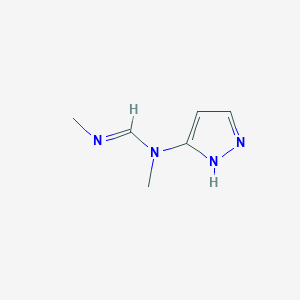 molecular formula C6H10N4 B12871561 N,N'-Dimethyl-N-(1H-pyrazol-3-yl)formimidamide 