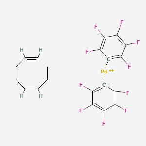 molecular formula C20H12F10Pd B12871751 Bis(pentafluorophenyl)(1,5-cyclo-octadiene)palladium(II) 
