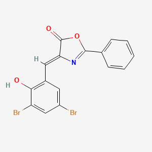 molecular formula C16H9Br2NO3 B12871807 4-(3,5-Dibromo-2-hydroxybenzylidene)-2-phenyloxazol-5(4H)-one CAS No. 113425-80-2