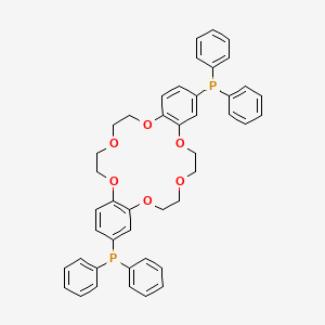 molecular formula C44H42O6P2 B12871871 2,14-Bis(diphenylphosphino)-6,7,9,10,17,18,20,21-octahydrodibenzo[b,k][1,4,7,10,13,16]hexaoxacyclooctadecine 