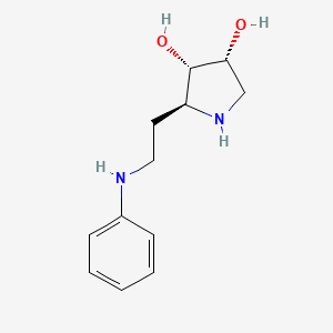 molecular formula C12H18N2O2 B12871875 (2S,3S,4R)-2-(2-(Phenylamino)ethyl)pyrrolidine-3,4-diol CAS No. 653571-05-2