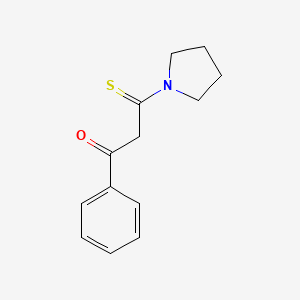 molecular formula C13H15NOS B12871886 1-Phenyl-3-(pyrrolidin-1-yl)-3-thioxopropan-1-one 