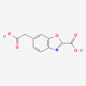 molecular formula C10H7NO5 B12871950 6-(Carboxymethyl)benzo[d]oxazole-2-carboxylic acid 