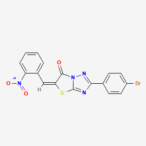 molecular formula C17H9BrN4O3S B12872014 2-(4-Bromophenyl)-5-(2-nitrobenzylidene)thiazolo[3,2-b][1,2,4]triazol-6(5H)-one CAS No. 606958-19-4