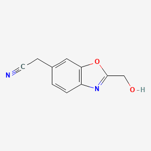 molecular formula C10H8N2O2 B12872033 2-(Hydroxymethyl)benzo[d]oxazole-6-acetonitrile 