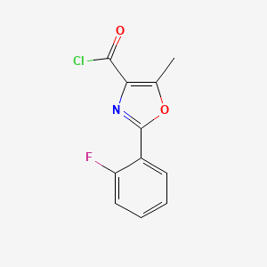 molecular formula C11H7ClFNO2 B12872086 2-(2-Fluorophenyl)-5-methyl-1,3-oxazole-4-carbonyl chloride CAS No. 52169-88-7