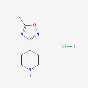 molecular formula C8H14ClN3O B1287209 5-Methyl-3-(piperidin-4-yl)-1,2,4-oxadiazole hydrochloride CAS No. 280110-73-8