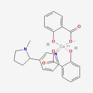 molecular formula C24H24CuN2O6 B12872129 Copper;2-hydroxybenzoate;3-(1-methylpyrrolidin-2-yl)pyridine 