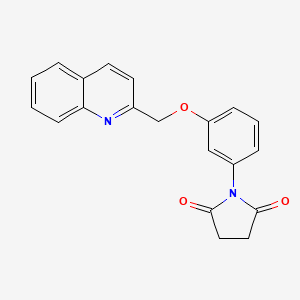 molecular formula C20H16N2O3 B12872169 Succinimide, N-(m-(2-quinolinylmethoxy)phenyl)- CAS No. 105785-67-9
