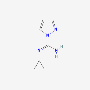 molecular formula C7H10N4 B12872212 N-Cyclopropyl-1H-pyrazole-1-carboximidamide 