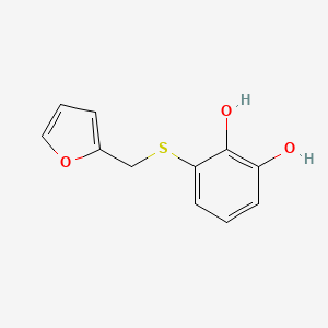 molecular formula C11H10O3S B12872345 3-{[(Furan-2-yl)methyl]sulfanyl}benzene-1,2-diol CAS No. 923267-45-2