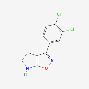 molecular formula C11H8Cl2N2O B12872500 3-(3,4-Dichlorophenyl)-5,6-dihydro-4H-pyrrolo[3,2-d]isoxazole 