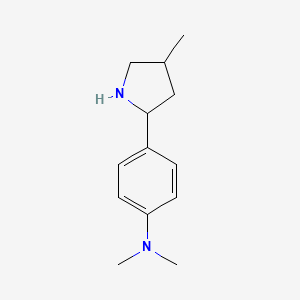 molecular formula C13H20N2 B12872547 N,N-dimethyl-4-(4-methylpyrrolidin-2-yl)aniline CAS No. 603069-09-6