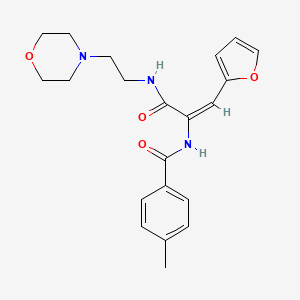 molecular formula C21H25N3O4 B12872566 N-(1-(Furan-2-yl)-3-((2-morpholinoethyl)amino)-3-oxoprop-1-en-2-yl)-4-methylbenzamide CAS No. 324562-02-9