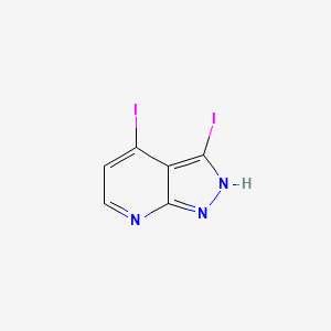 molecular formula C6H3I2N3 B12872575 3,4-Diiodo-1H-pyrazolo[3,4-b]pyridine 